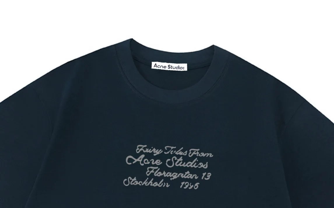 Acne Studios New Arrival logo Same Style t 100％ 32 ：Dark Blue Size：XS S M L